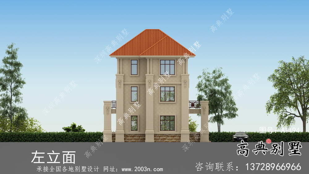 歐式風(fēng)格新農(nóng)村房屋設(shè)計圖，效果圖