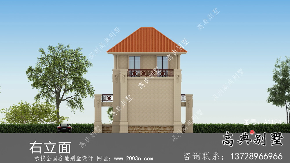 歐式風(fēng)格新農(nóng)村房屋設(shè)計圖，效果圖