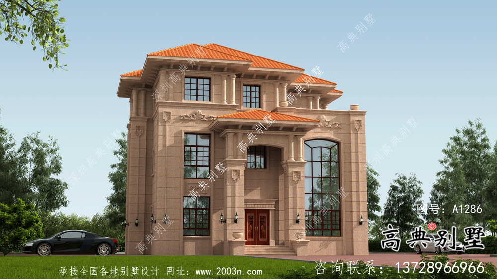 三層豪華大氣歐式風(fēng)格別墅建筑設(shè)計