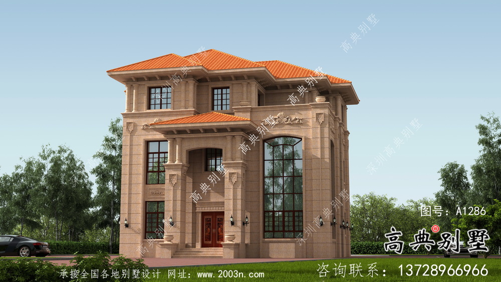 三層豪華大氣歐式風(fēng)格別墅建筑設(shè)計