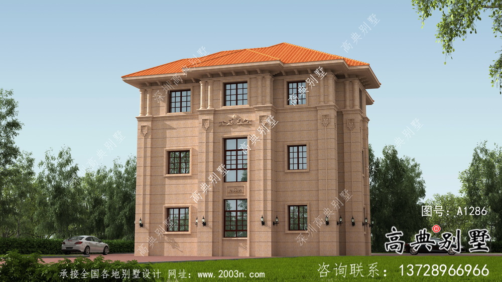 三層豪華大氣歐式風(fēng)格別墅建筑設(shè)計