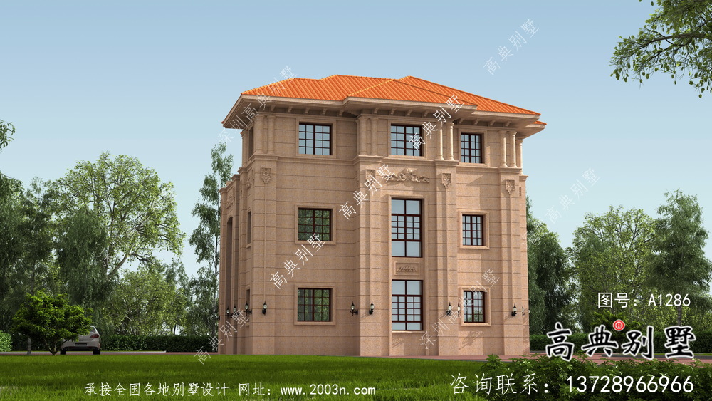 三層豪華大氣歐式風(fēng)格別墅建筑設(shè)計