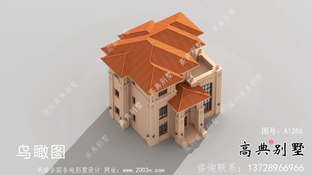 三層豪華大氣歐式風(fēng)格別墅建筑設(shè)計