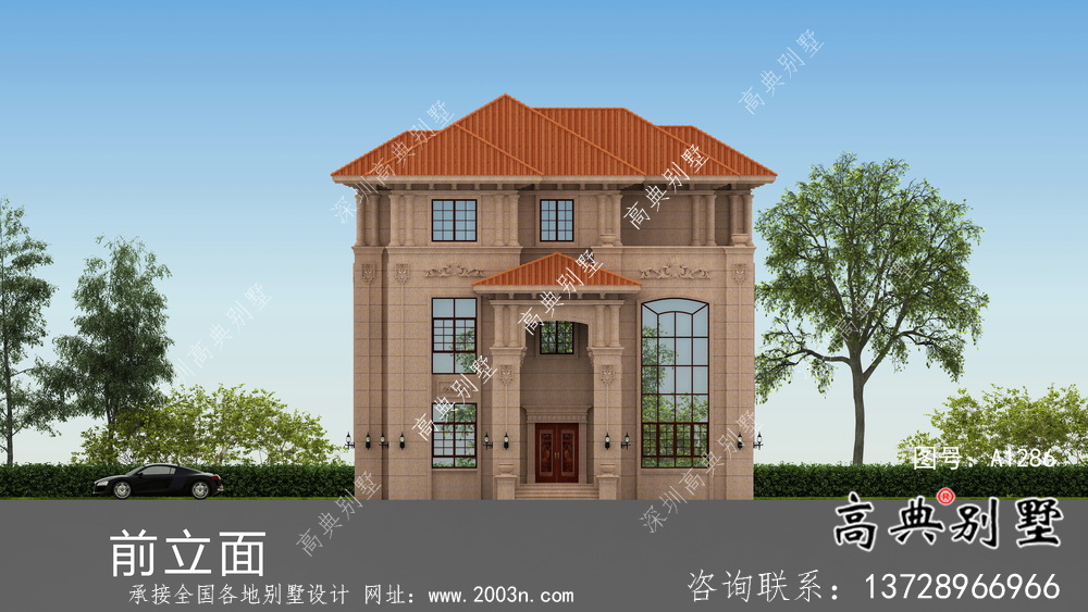 三層豪華大氣歐式風(fēng)格別墅建筑設(shè)計