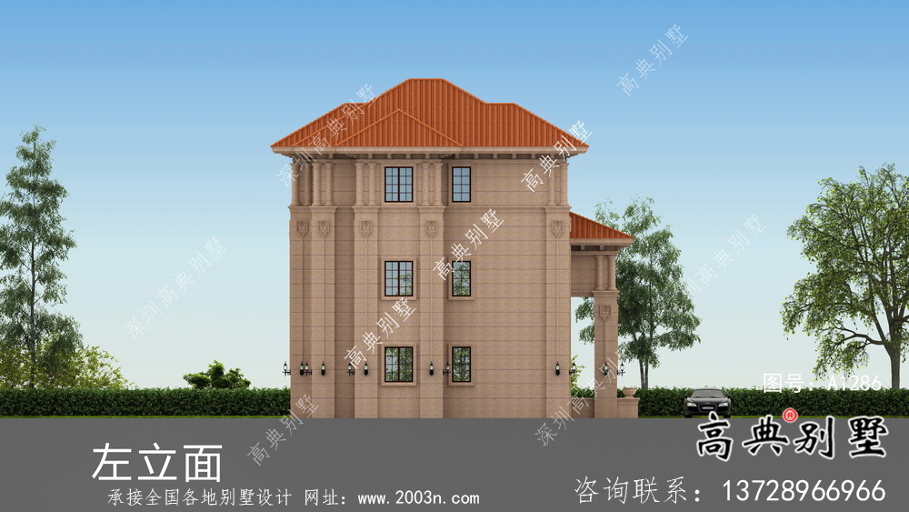 三層豪華大氣歐式風(fēng)格別墅建筑設(shè)計