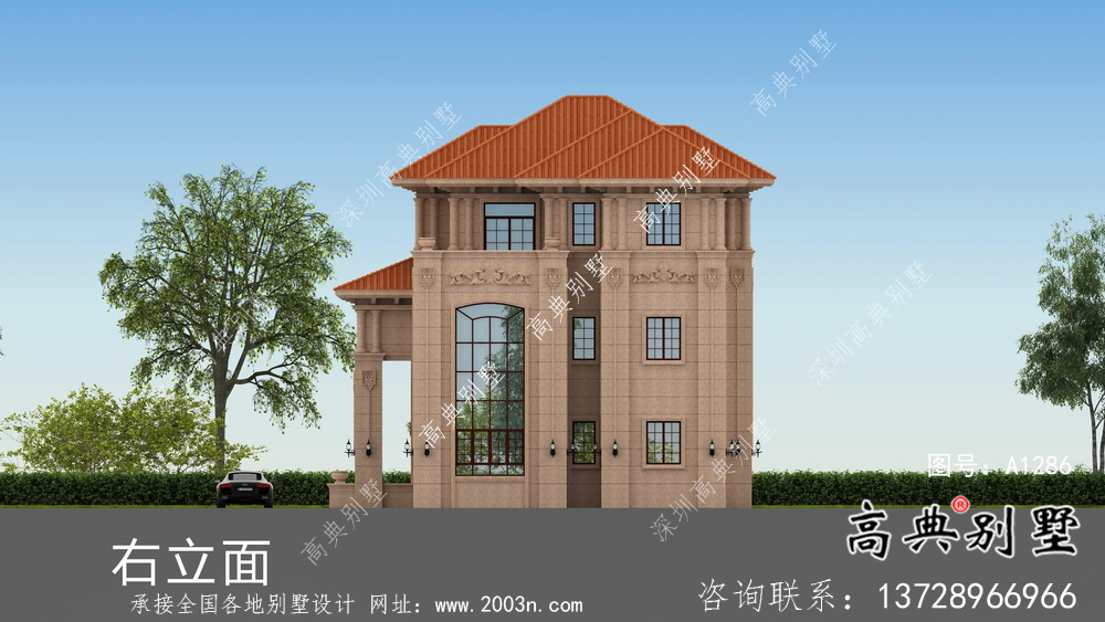 三層豪華大氣歐式風(fēng)格別墅建筑設(shè)計