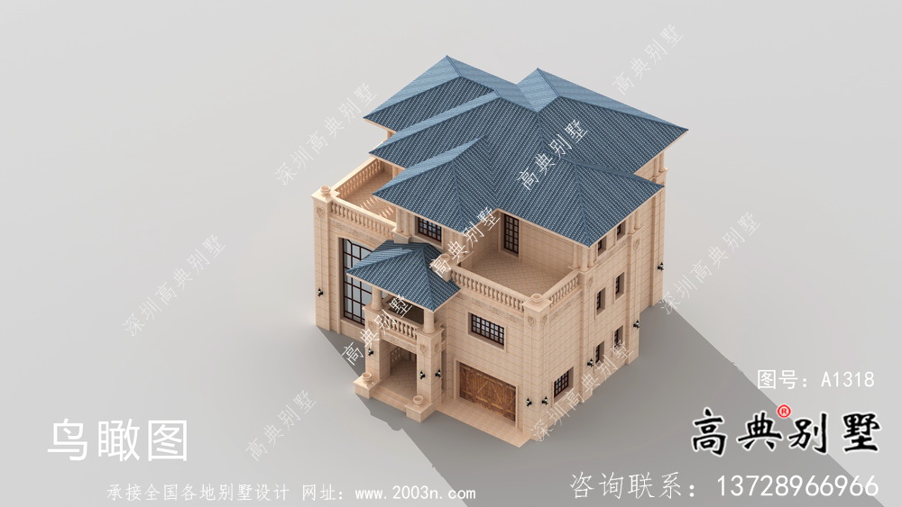 復(fù)式大氣的三層意大利風(fēng)格別墅