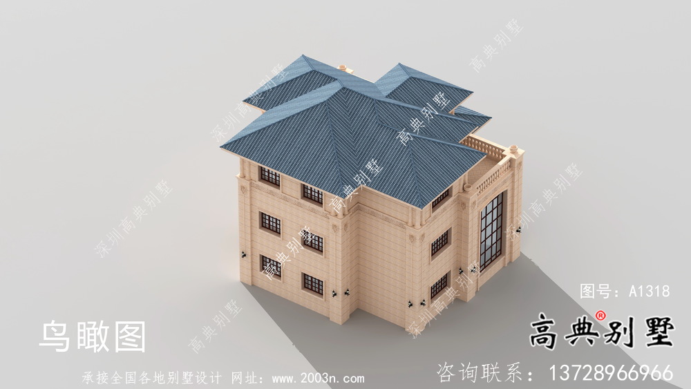 復(fù)式大氣的三層意大利風(fēng)格別墅