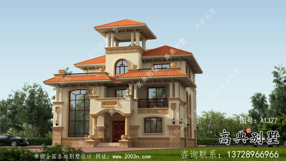 三層大氣復式歐式風格別墅建筑設計