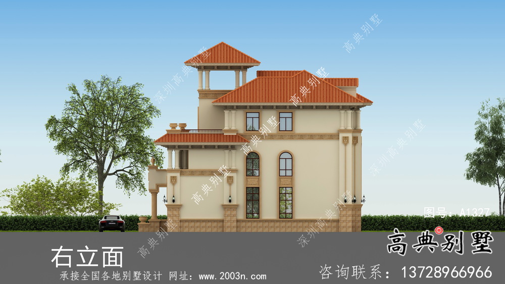 三層大氣復式歐式風格別墅建筑設計