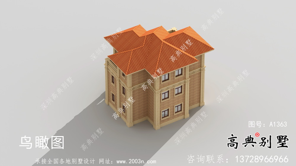 豪華三層復(fù)式帶露臺的歐式風(fēng)格別墅建筑設(shè)計