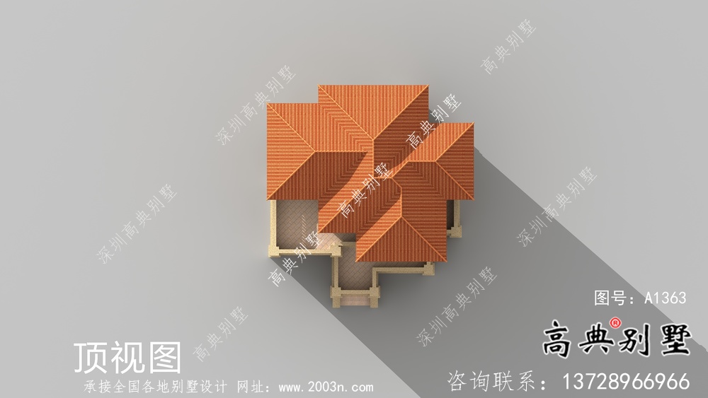 豪華三層復(fù)式帶露臺的歐式風(fēng)格別墅建筑設(shè)計