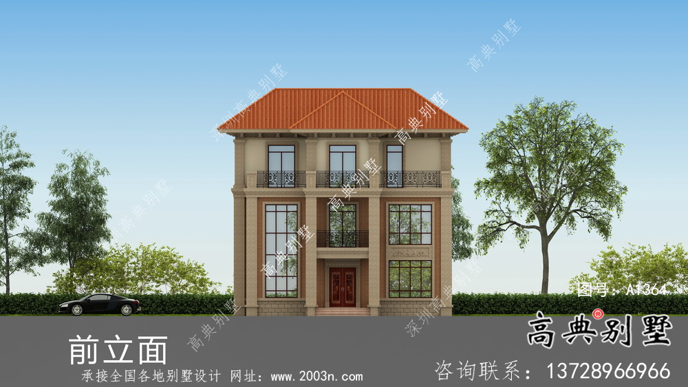 新農(nóng)村中小型三層鄉(xiāng)村獨(dú)棟別墅整套圖