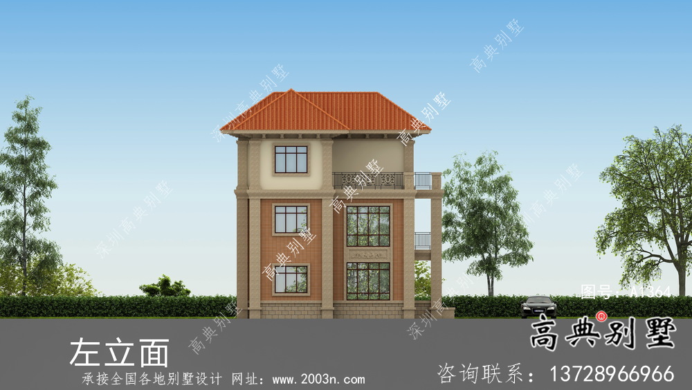 新農(nóng)村中小型三層鄉(xiāng)村獨(dú)棟別墅整套圖