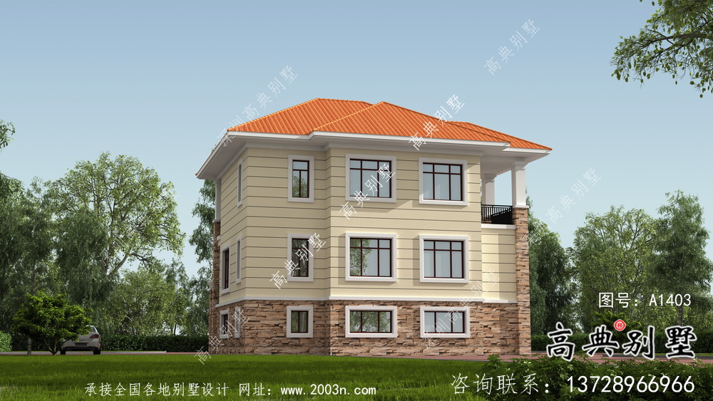 兩層帶地下室意大利風(fēng)格別墅建筑設(shè)計圖