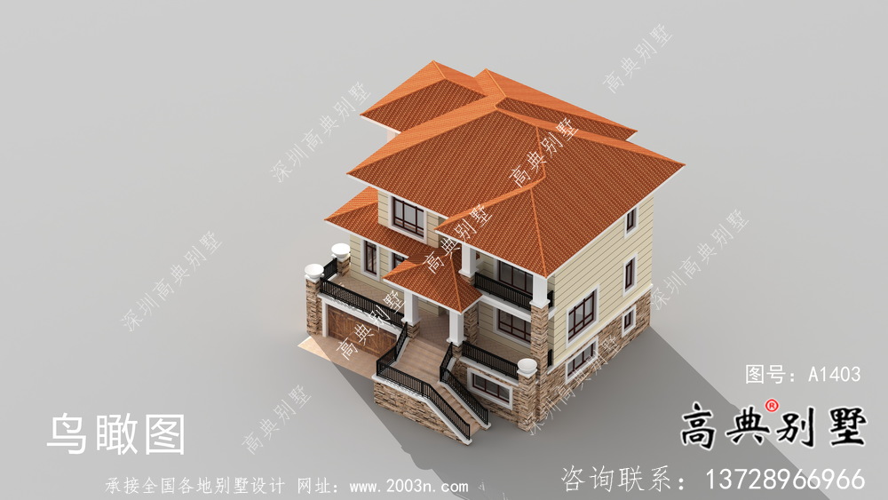 兩層帶地下室意大利風(fēng)格別墅建筑設(shè)計圖