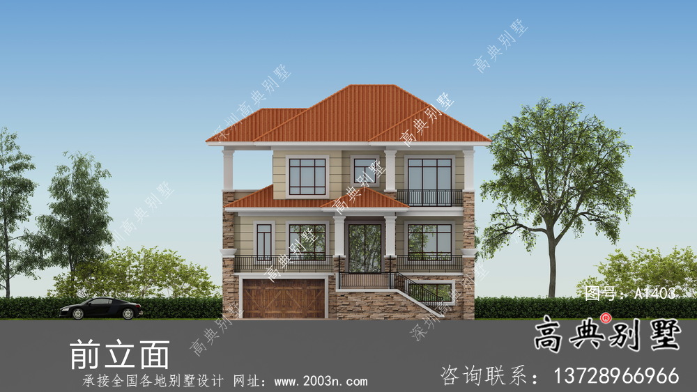 兩層帶地下室意大利風(fēng)格別墅建筑設(shè)計圖