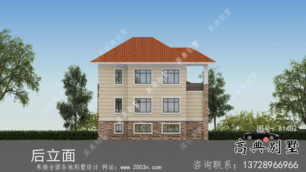 兩層帶地下室意大利風(fēng)格別墅建筑設(shè)計圖