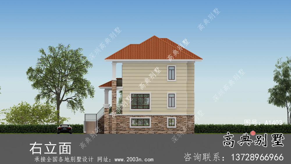 兩層帶地下室意大利風(fēng)格別墅建筑設(shè)計圖