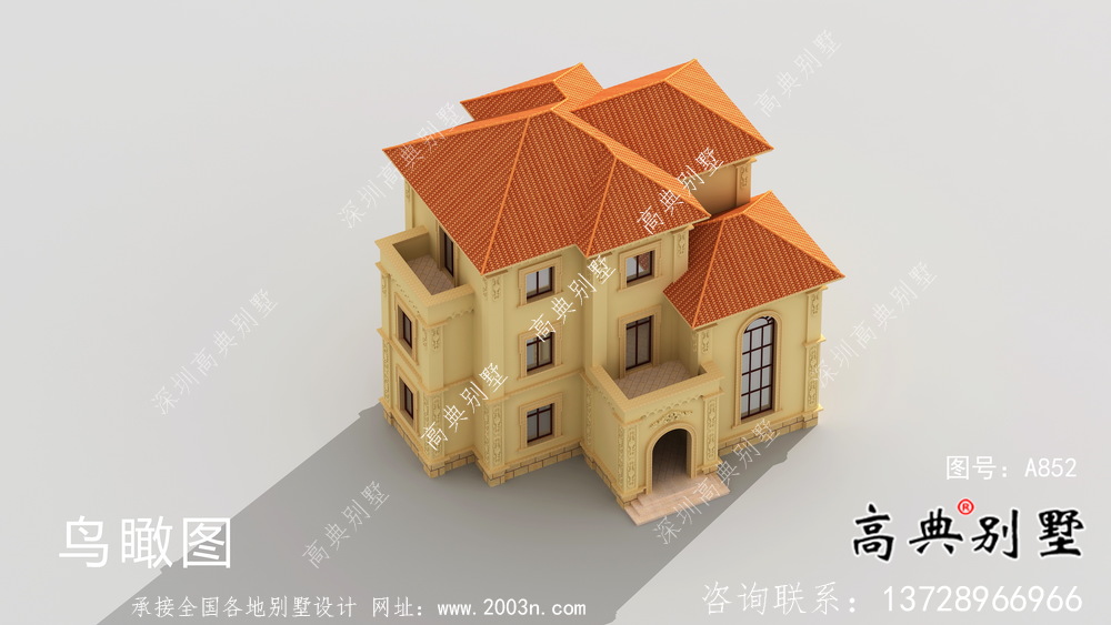 歐式農(nóng)村復(fù)式三層別墅設(shè)計圖及效果圖紙