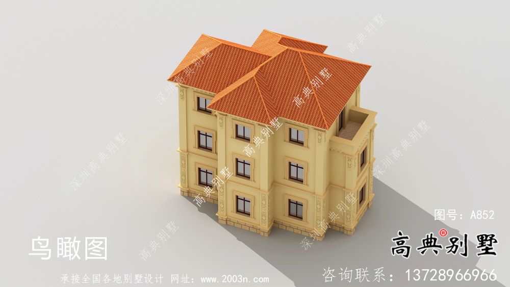 歐式農(nóng)村復(fù)式三層別墅設(shè)計圖及效果圖紙