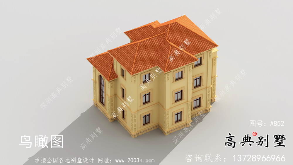 歐式農(nóng)村復(fù)式三層別墅設(shè)計圖及效果圖紙