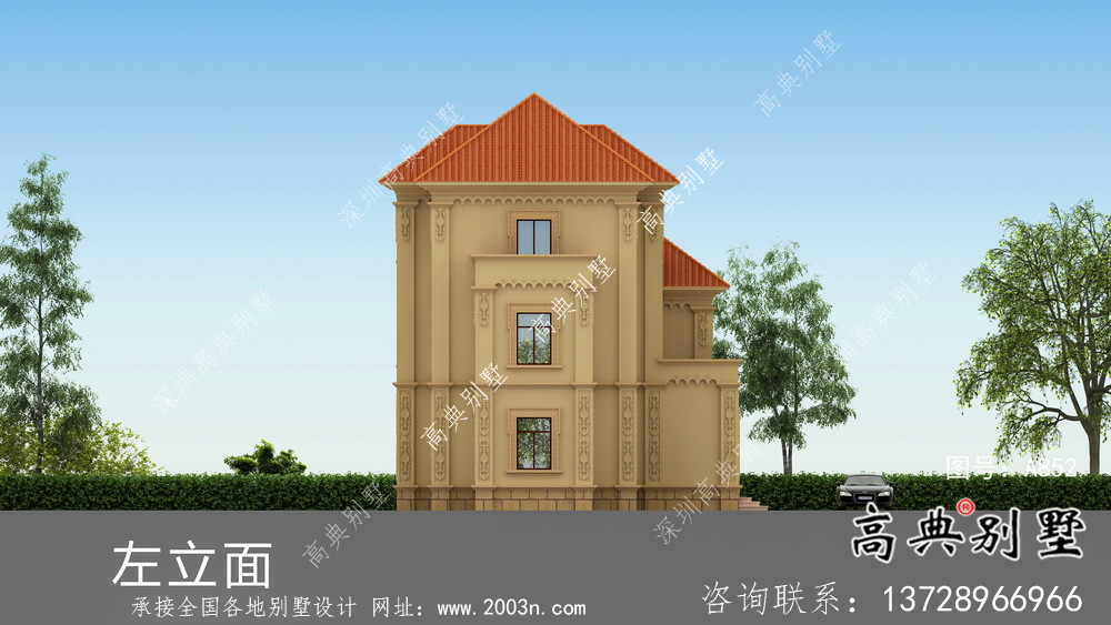 歐式農(nóng)村復(fù)式三層別墅設(shè)計圖及效果圖紙