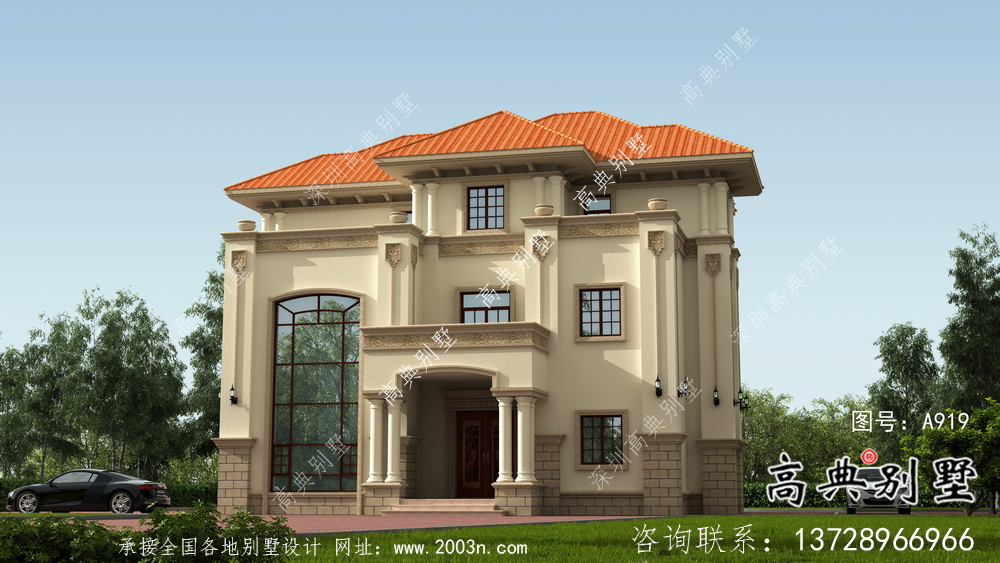 歐式大氣三層鄉(xiāng)村復(fù)式別墅設(shè)計(jì)圖紙