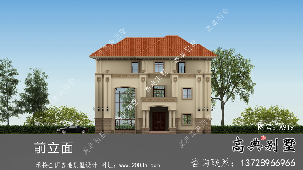 歐式大氣三層鄉(xiāng)村復(fù)式別墅設(shè)計(jì)圖紙