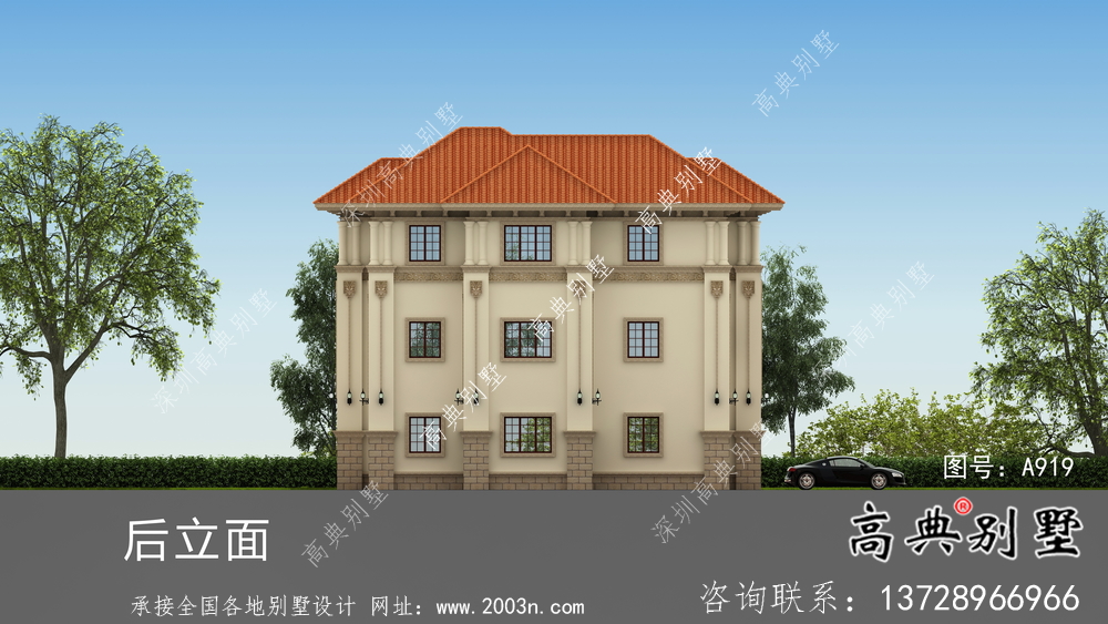 歐式大氣三層鄉(xiāng)村復(fù)式別墅設(shè)計(jì)圖紙