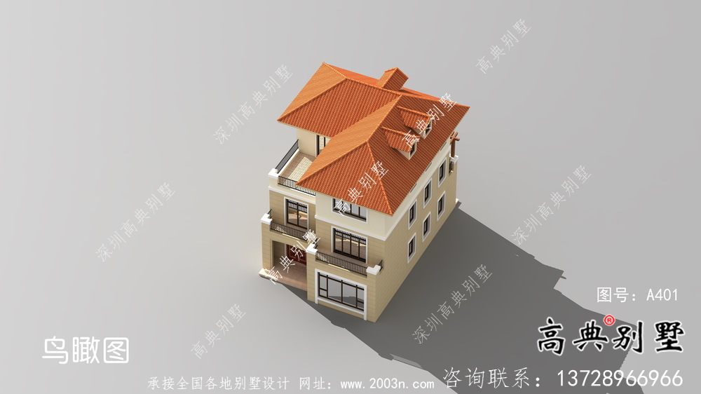 中小型三層歐式風(fēng)格別墅設(shè)計(jì)圖+效果圖