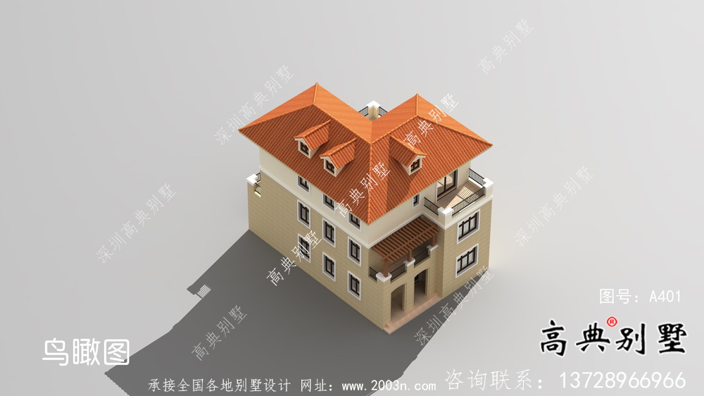 中小型三層歐式風(fēng)格別墅設(shè)計(jì)圖+效果圖