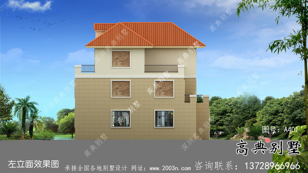 中小型三層歐式風(fēng)格別墅設(shè)計(jì)圖+效果圖