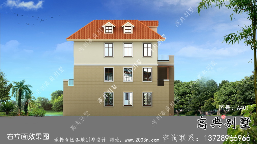 中小型三層歐式風(fēng)格別墅設(shè)計(jì)圖+效果圖