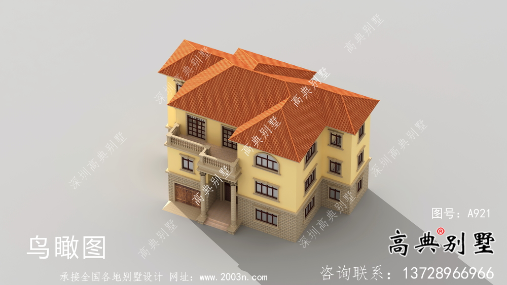 歐式三層鄉(xiāng)村別墅設(shè)計(jì)圖紙，帶車庫！