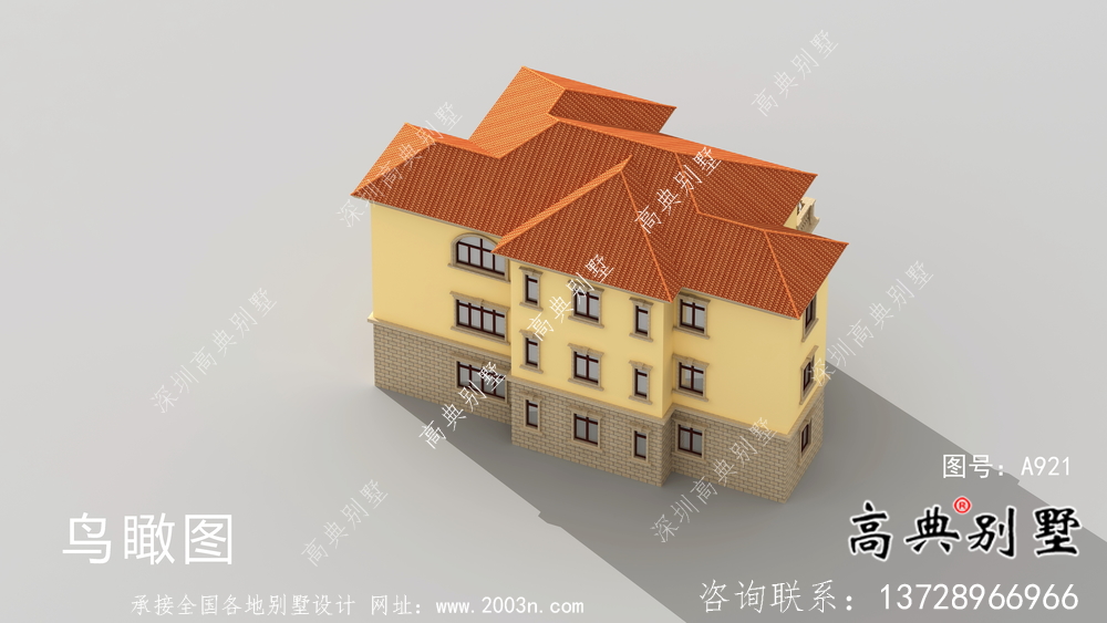 歐式三層鄉(xiāng)村別墅設(shè)計(jì)圖紙，帶車庫！