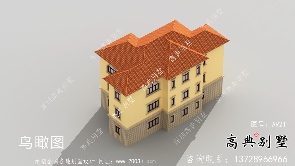 歐式三層鄉(xiāng)村別墅設(shè)計(jì)圖紙，帶車庫！