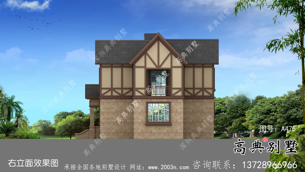 二層經(jīng)典大氣的英式風(fēng)格別墅設(shè)計(jì)圖紙