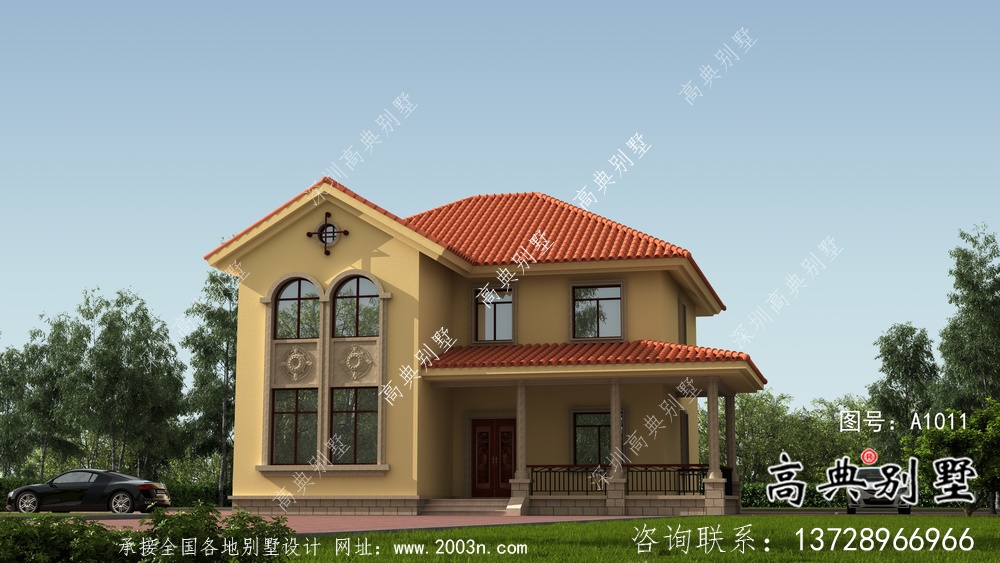 農(nóng)村二層歐式別墅建筑設(shè)計(jì)圖紙