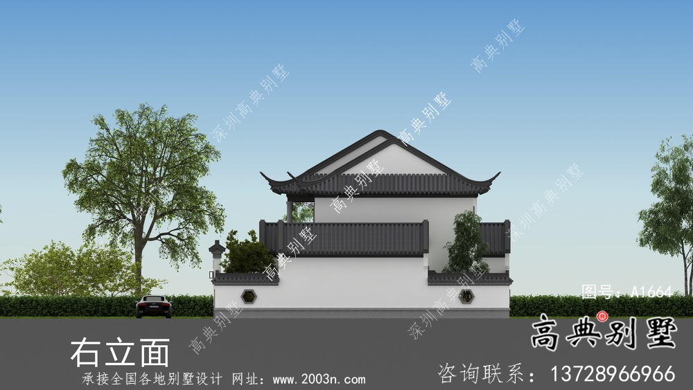 新中式二層蘇式園林別墅設(shè)計(jì)圖紙及施工圖