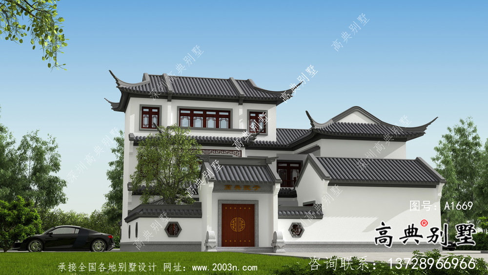 蘇式園林三層別墅設(shè)計(jì)圖紙及效果圖