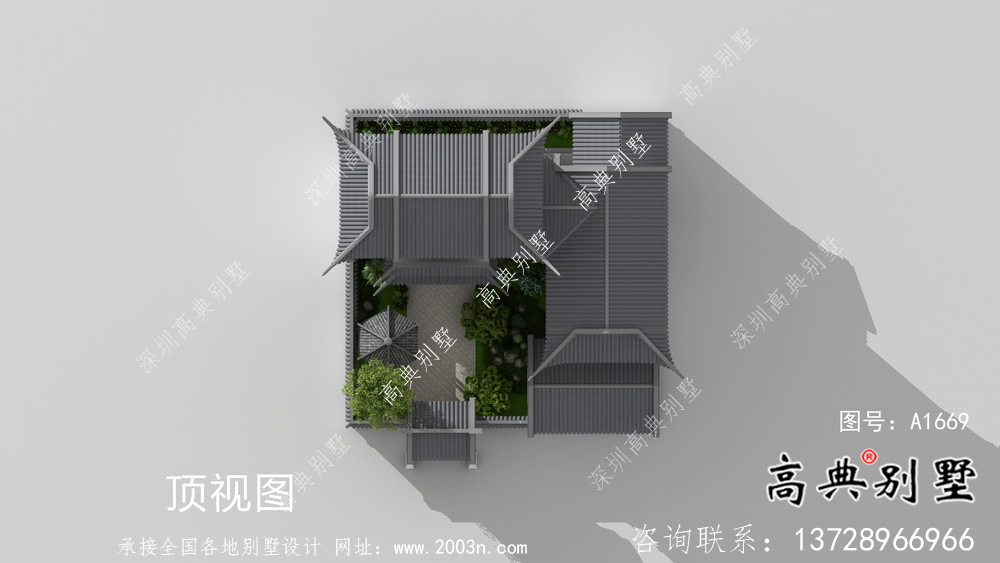 蘇式園林三層別墅設(shè)計(jì)圖紙及效果圖