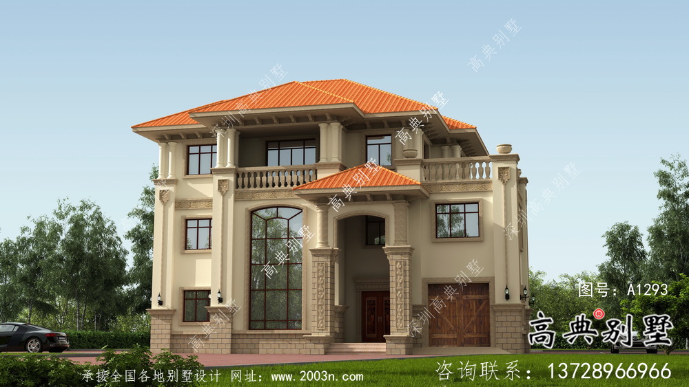 舒適明亮三層別墅歐式風(fēng)格設(shè)計圖（含效果圖）