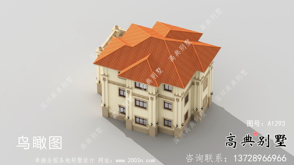 舒適明亮三層別墅歐式風(fēng)格設(shè)計圖（含效果圖）