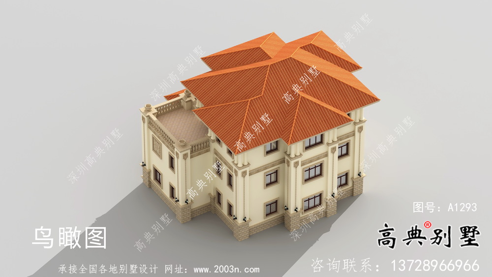 舒適明亮三層別墅歐式風(fēng)格設(shè)計圖（含效果圖）