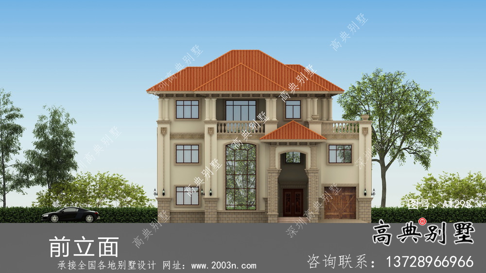 舒適明亮三層別墅歐式風(fēng)格設(shè)計圖（含效果圖）