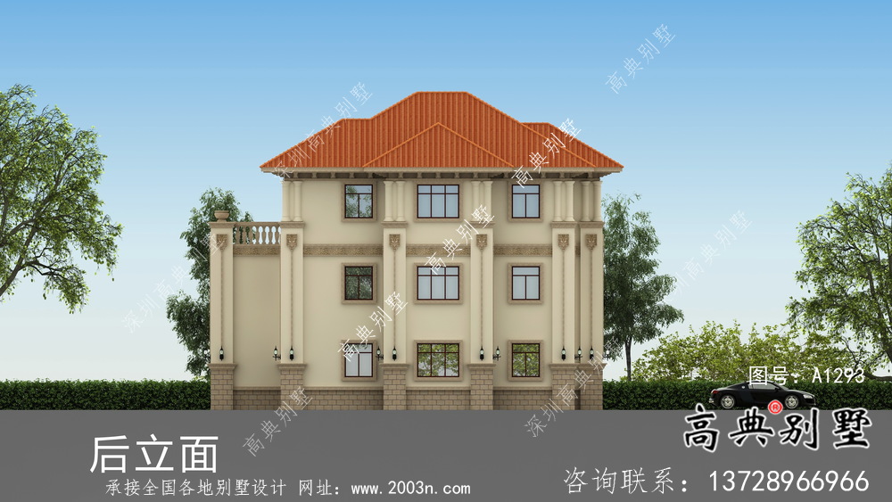 舒適明亮三層別墅歐式風(fēng)格設(shè)計圖（含效果圖）