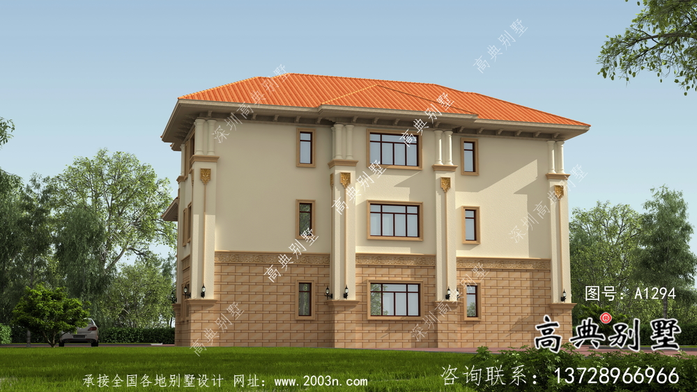 三層別致豪華意大利風(fēng)格農(nóng)村房屋設(shè)計(jì)圖
