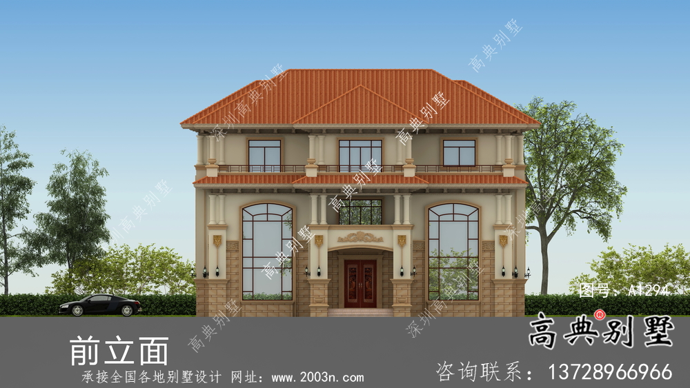 三層別致豪華意大利風(fēng)格農(nóng)村房屋設(shè)計(jì)圖