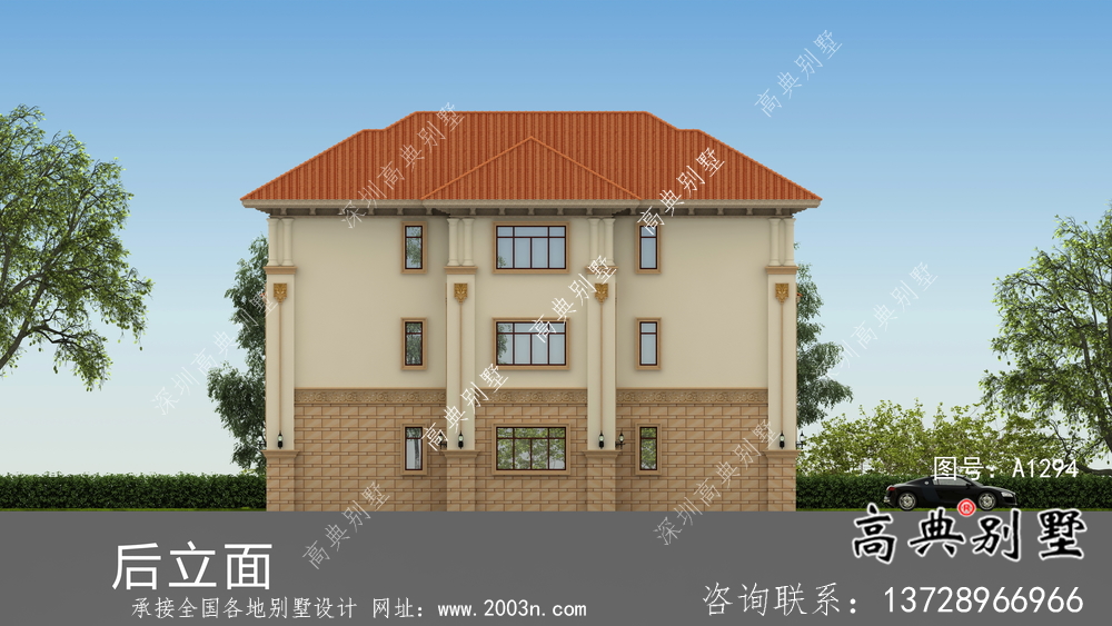 三層別致豪華意大利風(fēng)格農(nóng)村房屋設(shè)計(jì)圖